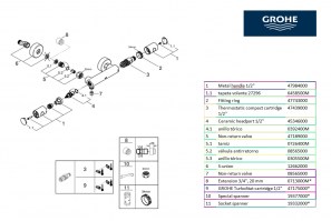 RECAMBIOS TERMOSTATICA DUCHA 800 COSMOPOLITAN GROHE